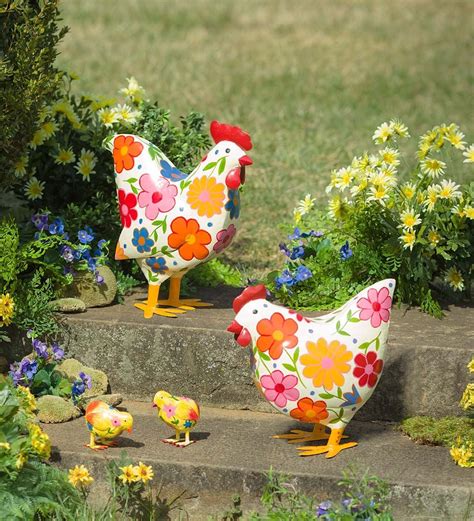 metal chicken decorative box painted|Metal Decorative Chickens .